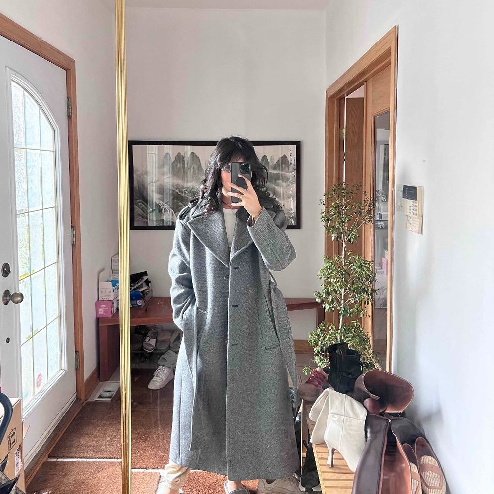 H&M Structured Wool Trench-Style Coat